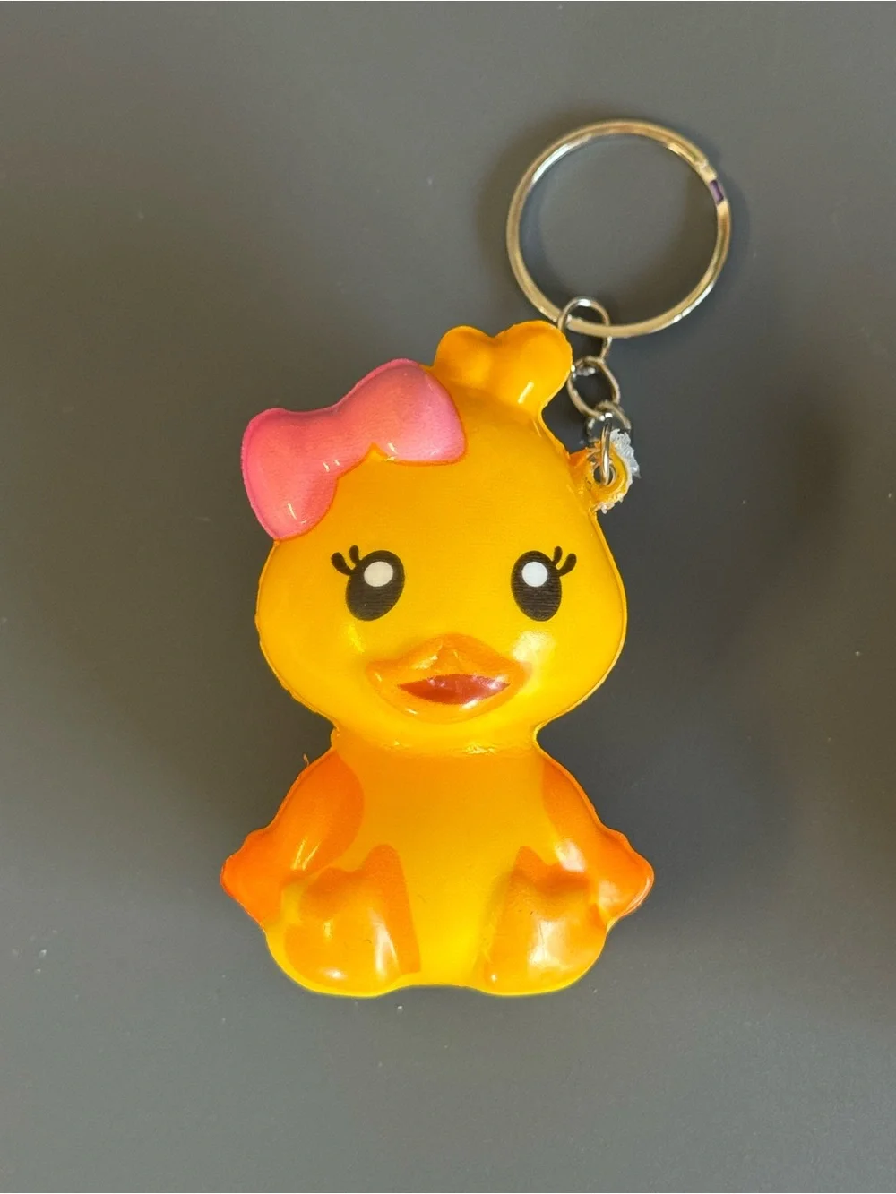 Brand New Cute Yellow Duck Squishy Keychain TikTok Viral Bow